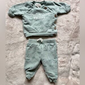 Rabbit + Bear by Emily and Oliver Organic Cotton Sweatshirt Set 0-3 Months